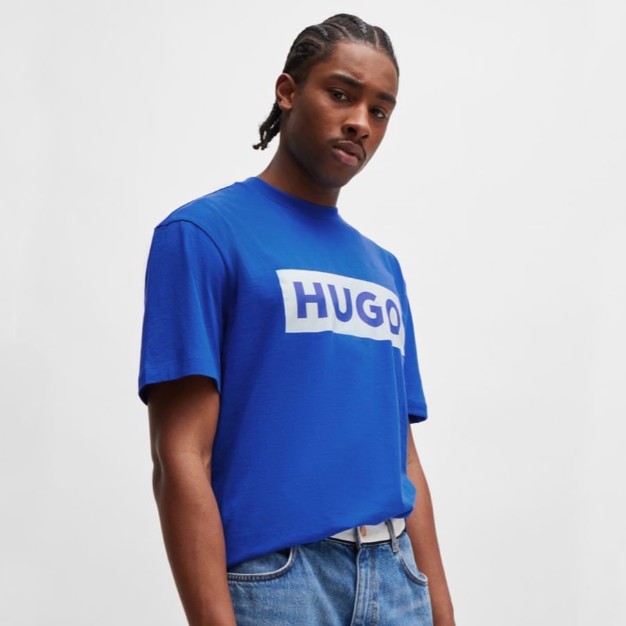 HUGO Blue Nico Crew Neck T Shirt Blue Mainline Menswear
